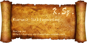 Kurucz Szilveszter névjegykártya
